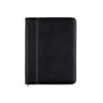 Custom Branded Carbon Fiber Look Zippered Portfolio - Black