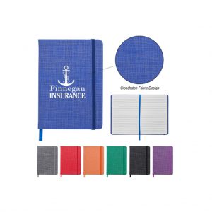 Branded Crosshatch Journal Silver