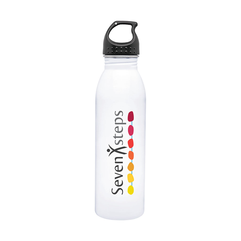 Branded 24 oz h2go Solus White