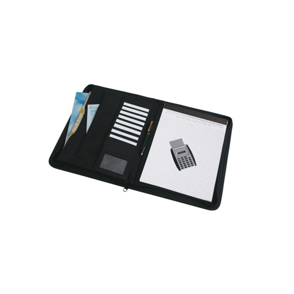 Branded Large Microfiber Portfolio Blue