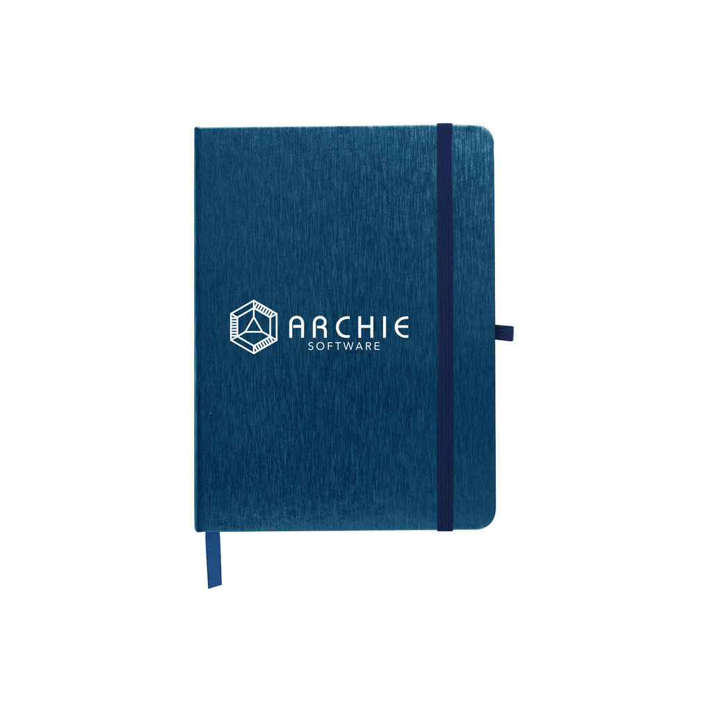 Custom Branded Metallic Journal Notebook - Blue