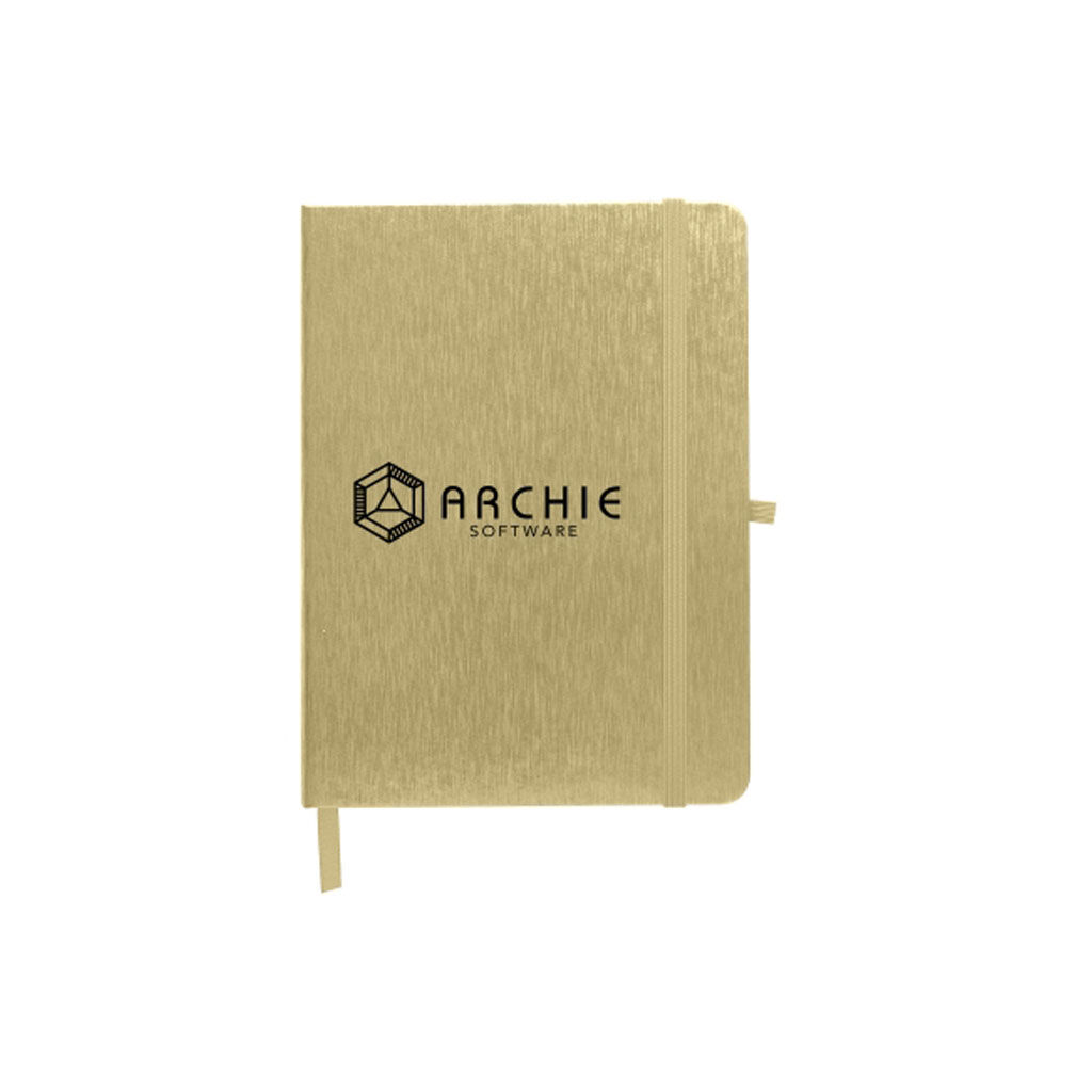 Custom Branded Metallic Journal Notebook - Gold