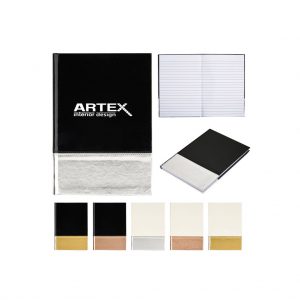 Branded Metallic Two-Tone Journal WhiteGold