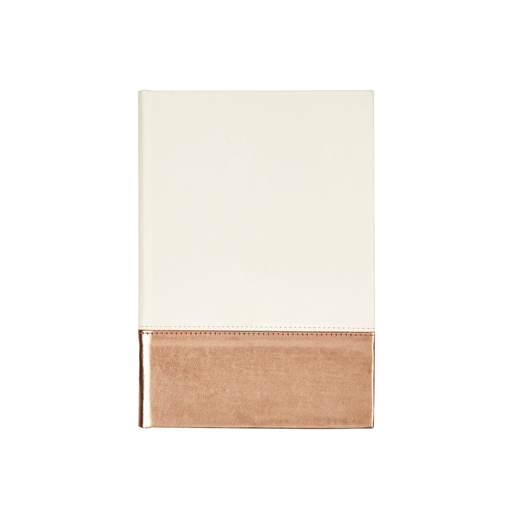 Custom Branded Metallic Two-Tone Journal - WhiteSilver