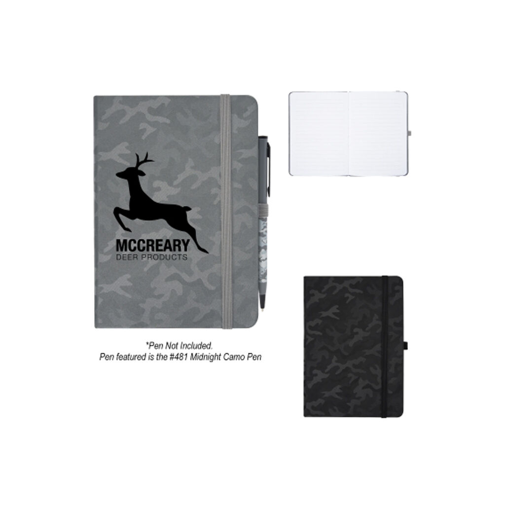 Custom Branded Midnight Camo Journal - Silver