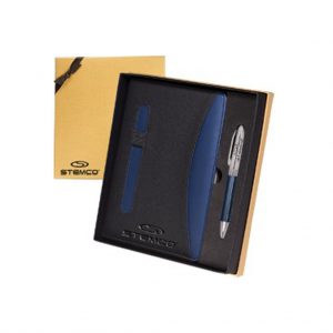 Branded Naples Two-Tone Journal & Pen Gift Set Blue