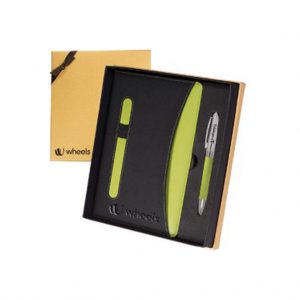 Branded Naples Two-Tone Journal & Pen Gift Set Red