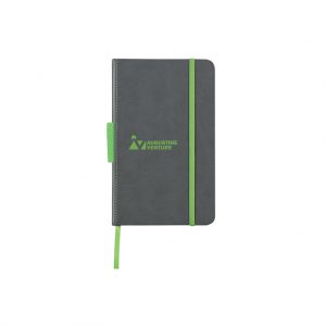 Branded Pemberly Notebook GrayLimeGreen