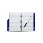 Custom Branded Spiral Notebook with Pen - White