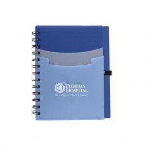 Branded Tri Pocket Notebook Blue