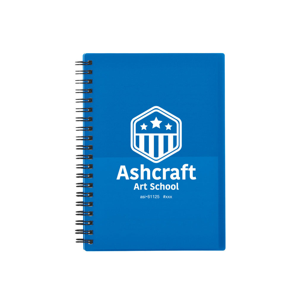 Custom Branded Two-Tone Spiral Notebook - Blue