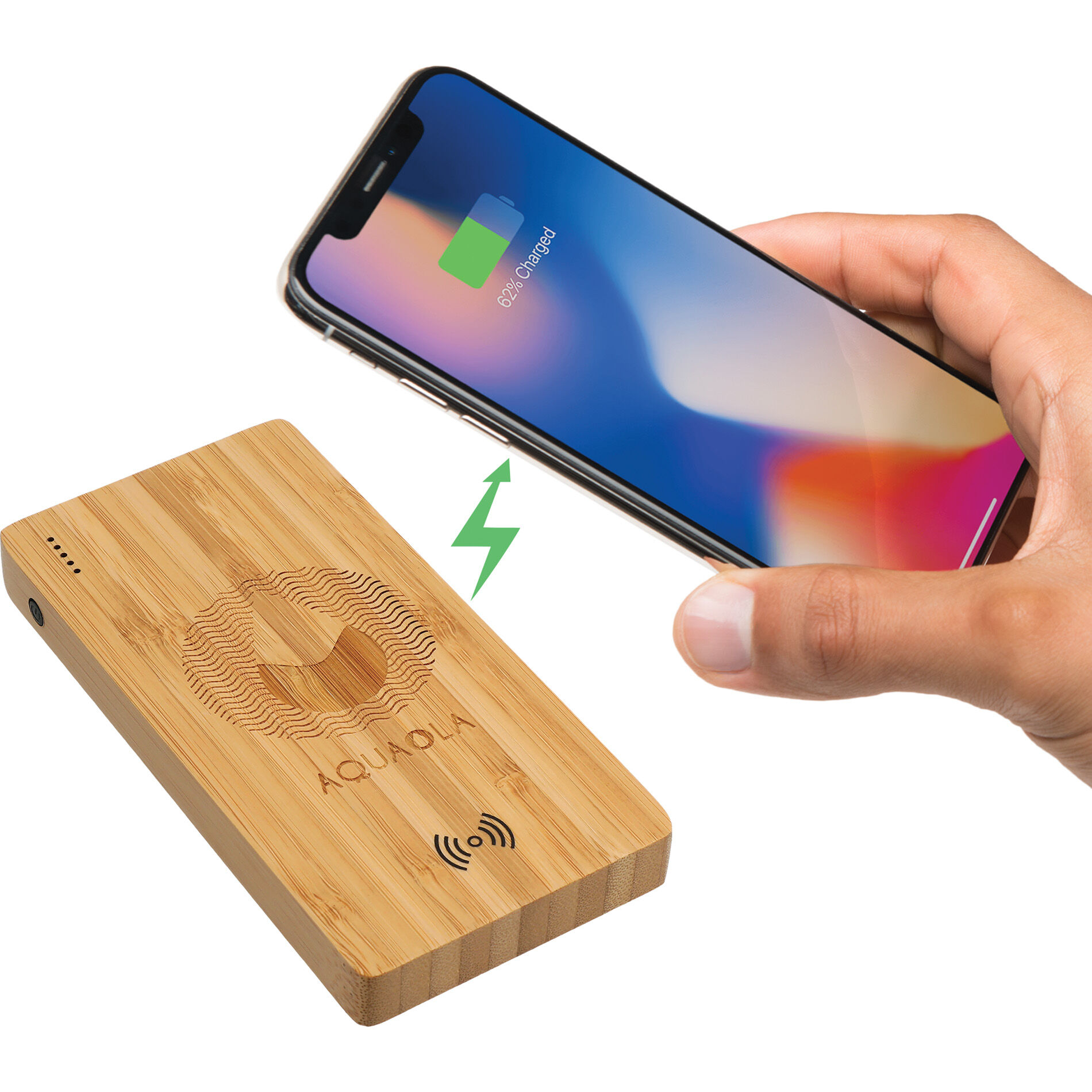 Custom Branded Plank 5000 mAh Bamboo Wireless Power Bank