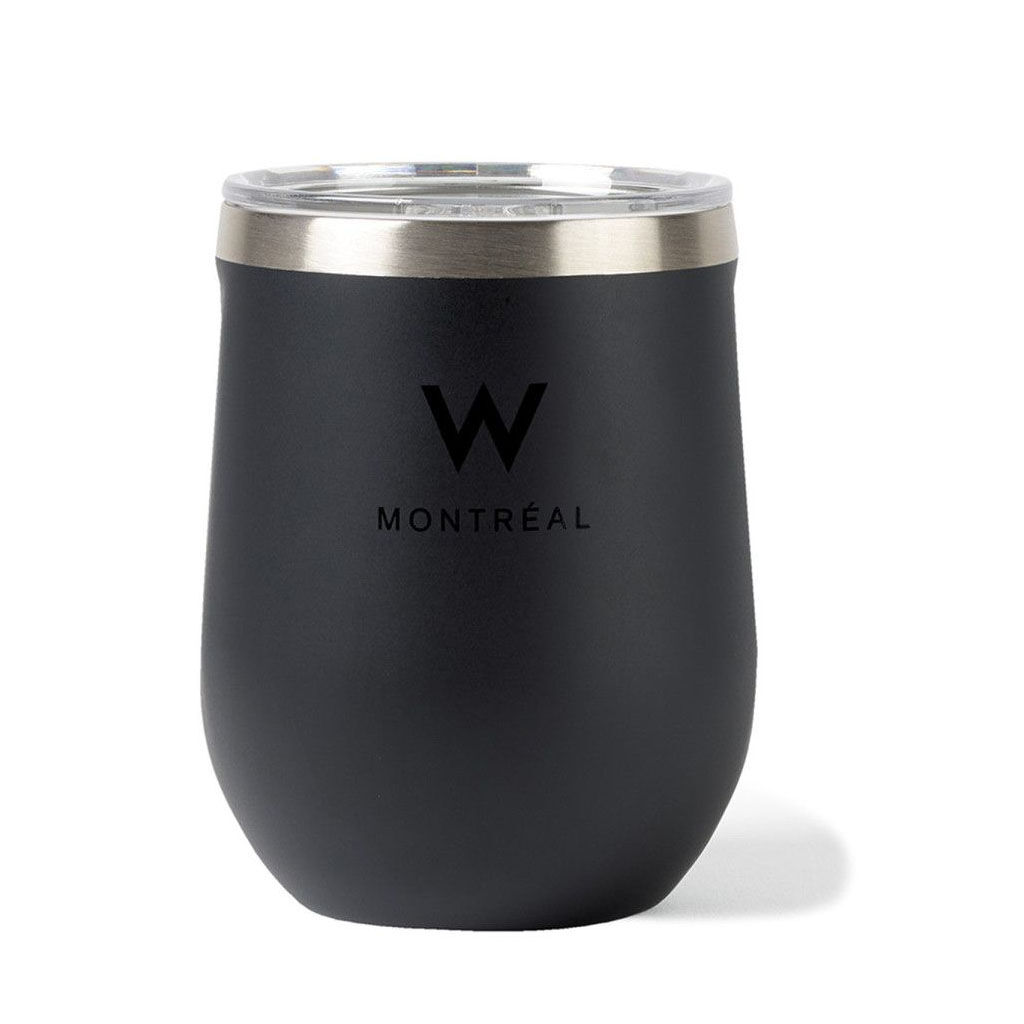 Branded 12 oz Corkcicle Stemless Wine Cup Black