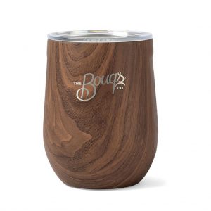 Branded 12 oz Corkcicle Stemless Wine Cup Walnut