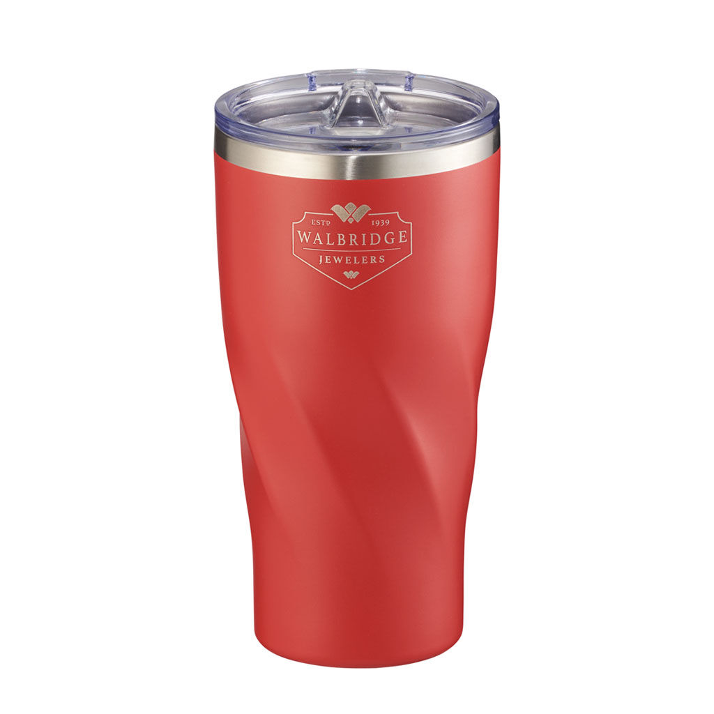 Branded 20 oz Hugo Copper Vac Tumbler with Powder Coating Red