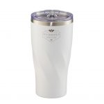 Custom Branded 20 oz Hugo Copper Vac Tumbler with Powder Coating - White