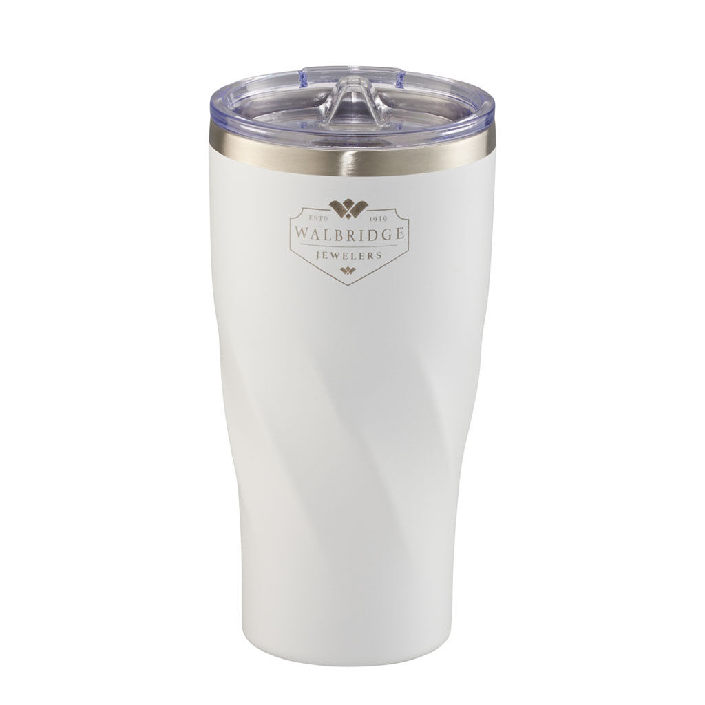 Branded 20 oz Hugo Copper Vac Tumbler with Powder Coating White