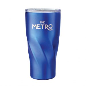 Branded 20 oz Hugo Copper Vacuum Insulated Tumbler Blue