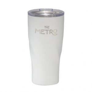 Branded 20 oz Hugo Copper Vacuum Insulated Tumbler White