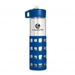 Custom Branded 20 oz Sip-N-Go Glass Water Bottle - Blue