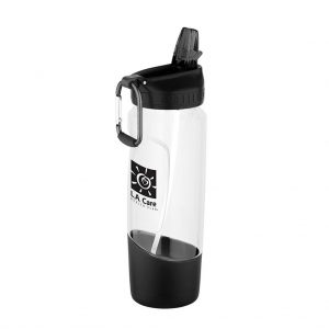 Branded 28 oz Tritan Water Bottle with Carabiner Black