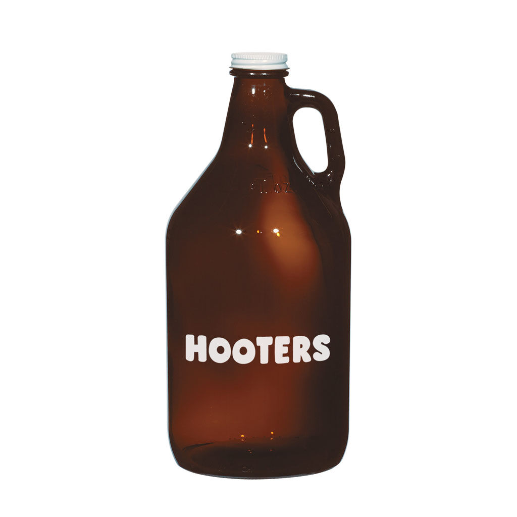 Custom Branded 64 oz Amber Malt Growler - Brown