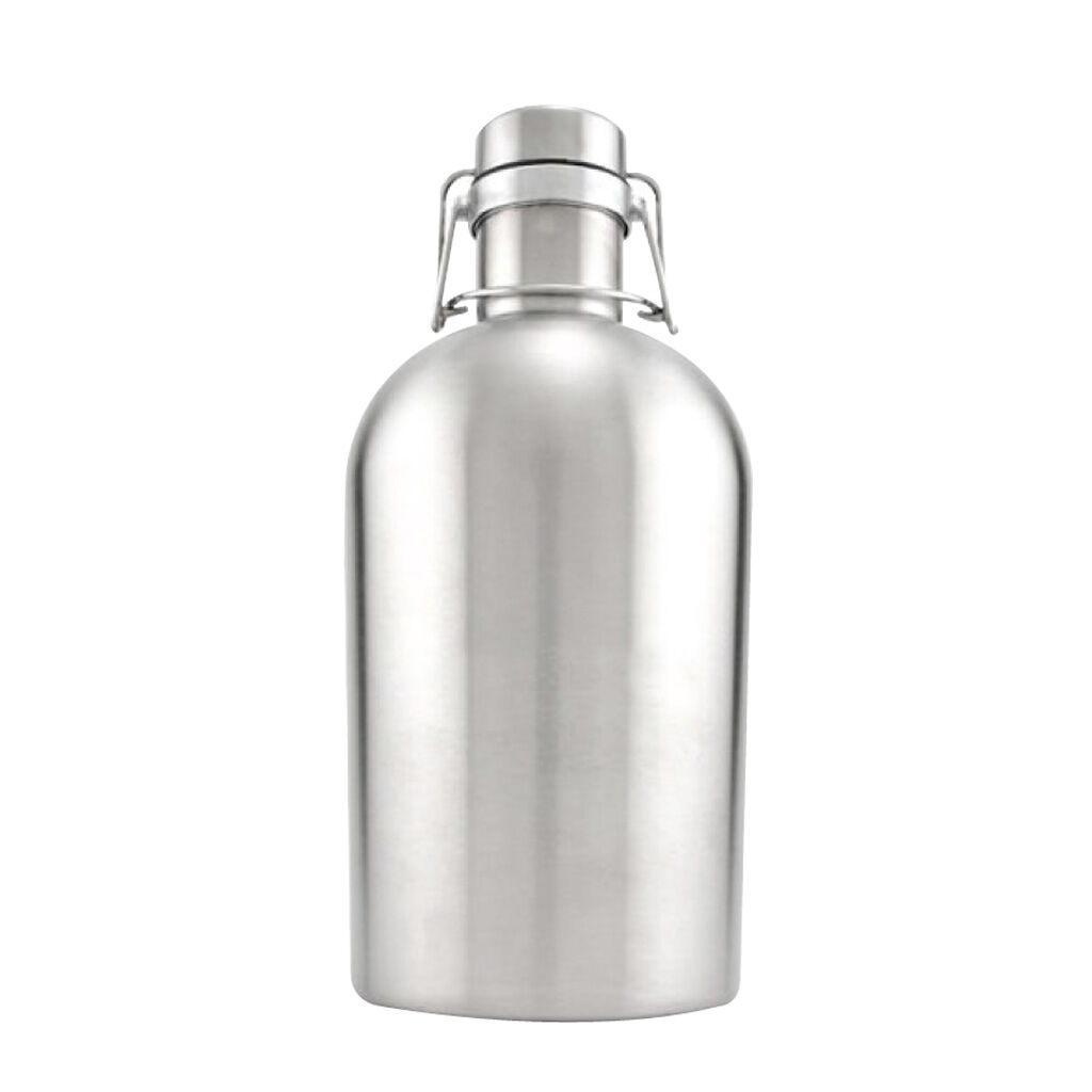 Custom Branded 64 oz Portland Stainless Steel Beer Growler Jug - Silver