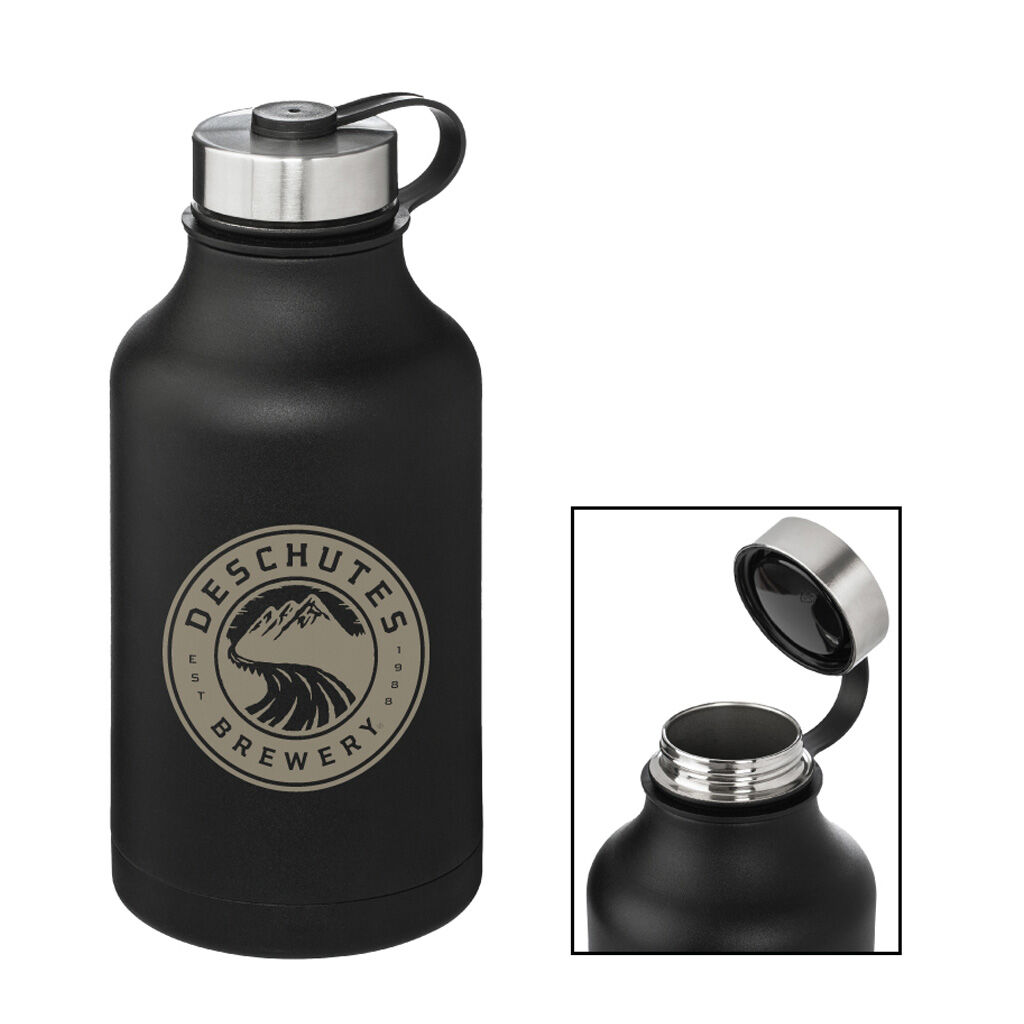 Branded 64 oz Tundra Double Walled Vacuum Insulated Growler Black