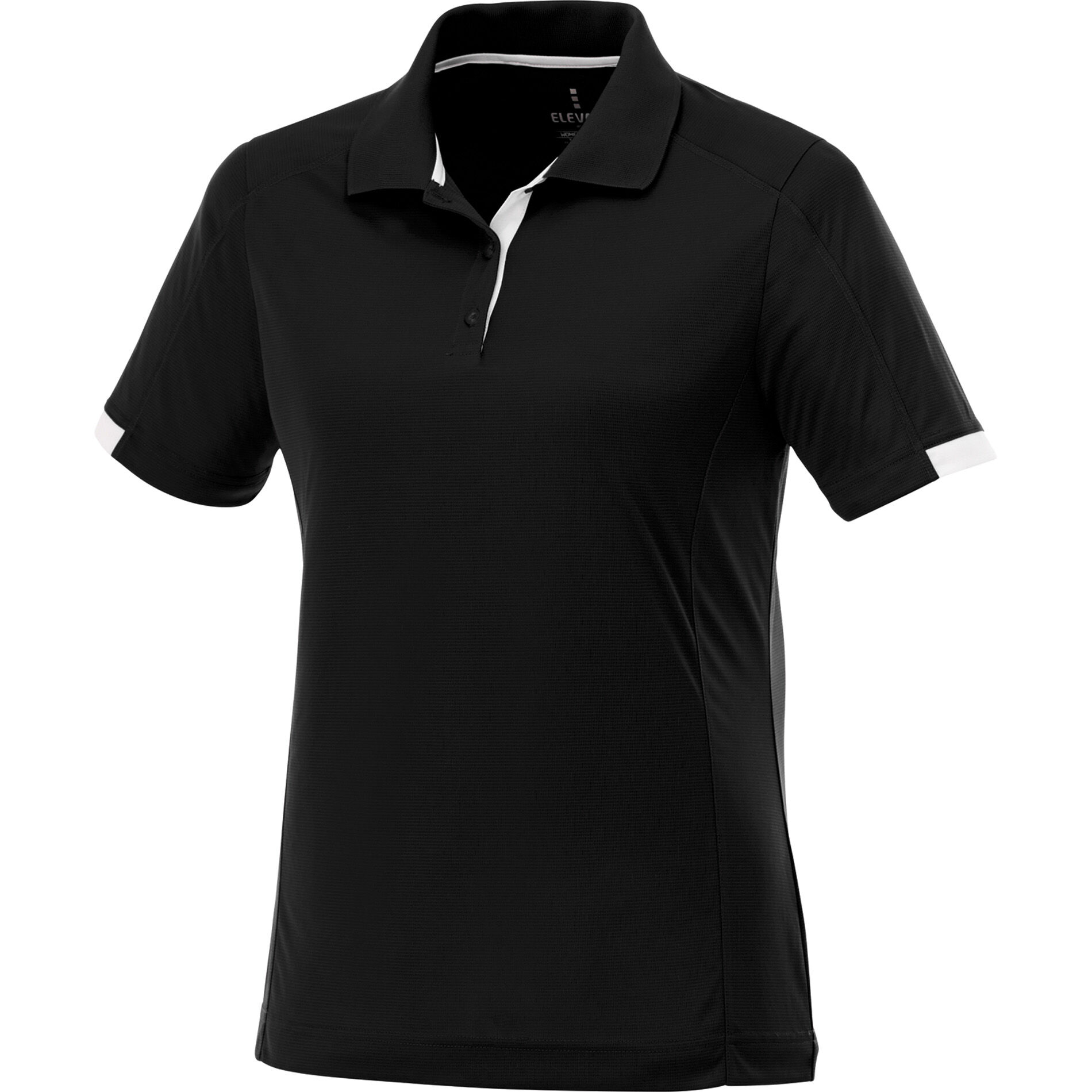 Branded Kiso Short Sleeve Polo (Female) Black/White