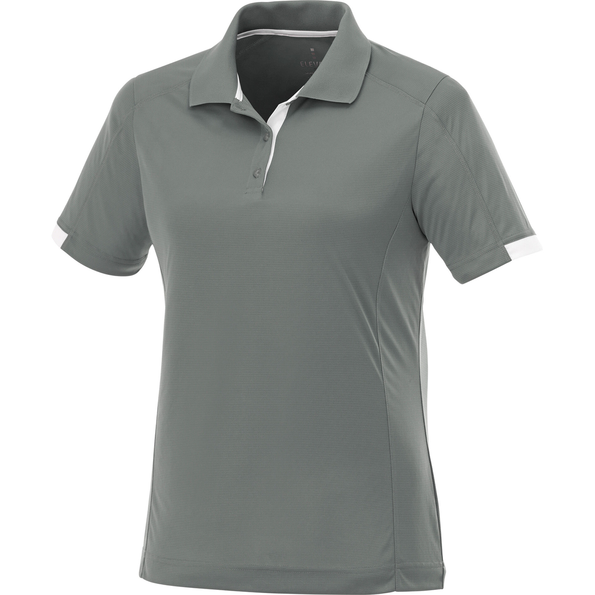 Branded Kiso Short Sleeve Polo (Female) Steel Grey/White