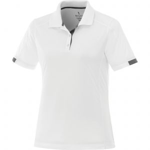 Branded Kiso Short Sleeve Polo (Male) White/Steel Grey