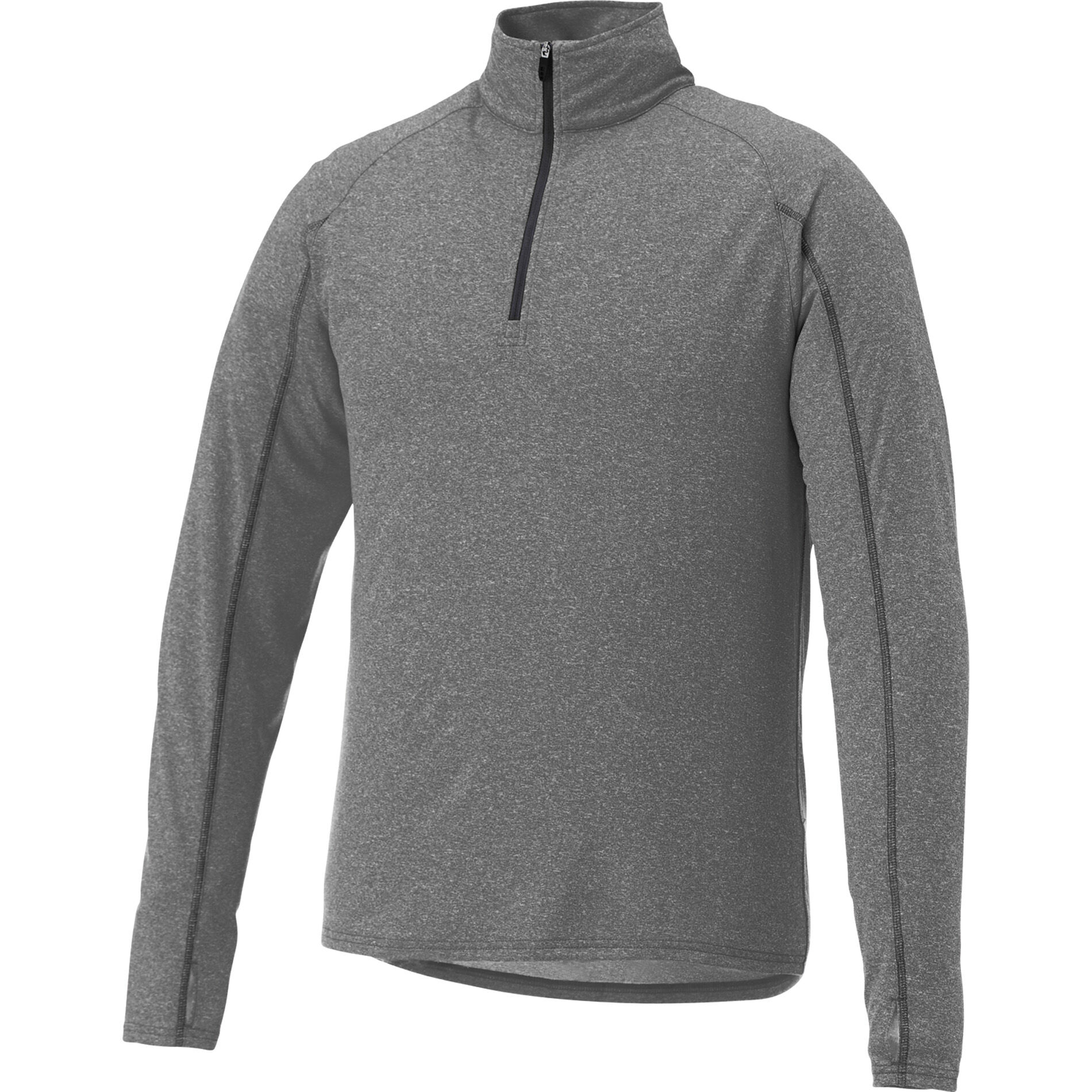 Custom Branded Taza Knit Quarter Zip (Male) - Heather Dark Charcoal