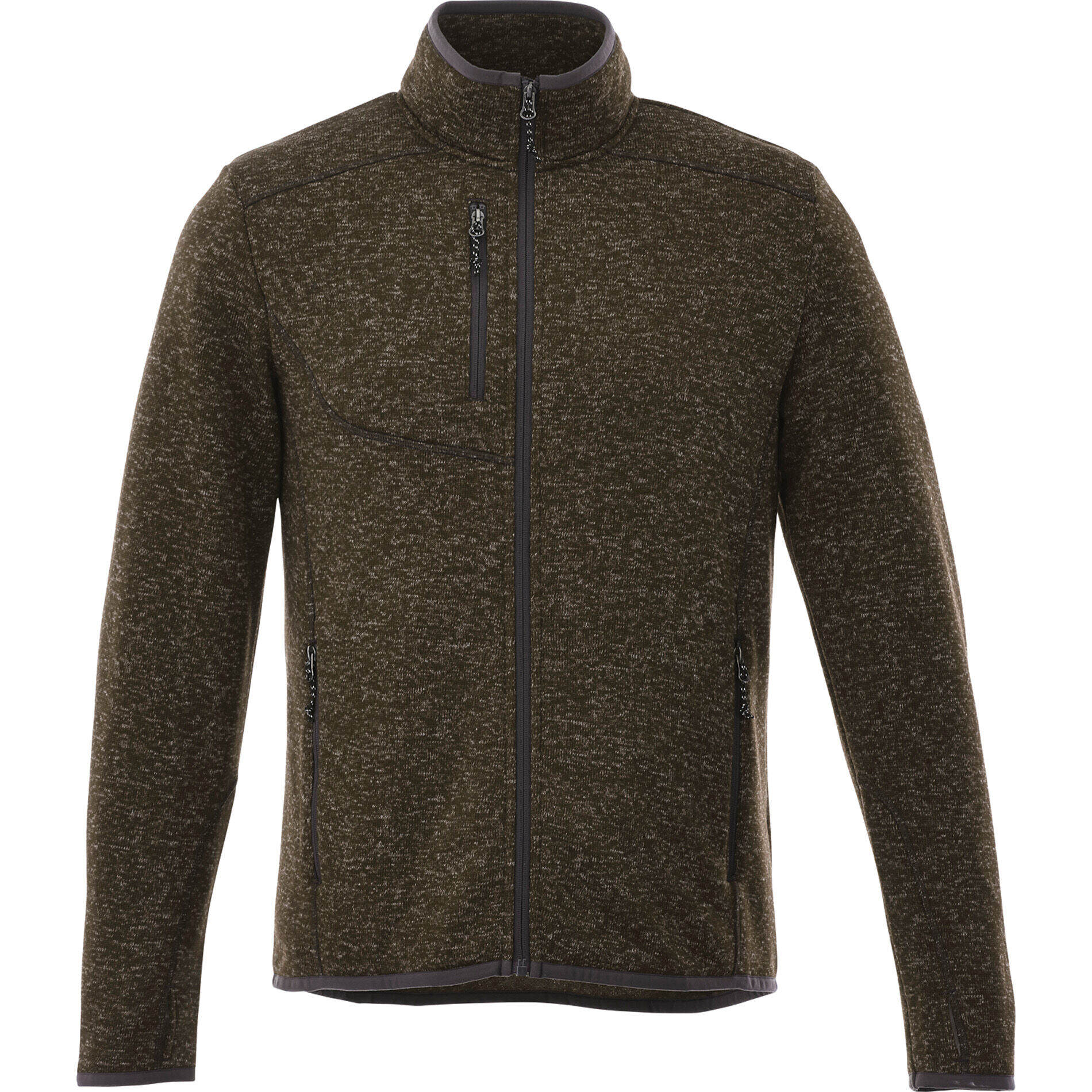 Custom Branded Tremblant Knit Jacket (Male) - Loden Heather