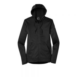 Branded Nike Ladies Therma-FIT Full-Zip Fleece Hoodie Black