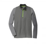 Branded Nike Dri-Fit Stretch 1/2 Zip Cover-Up (Male) Dark Grey/ Cool Grey/ Volt