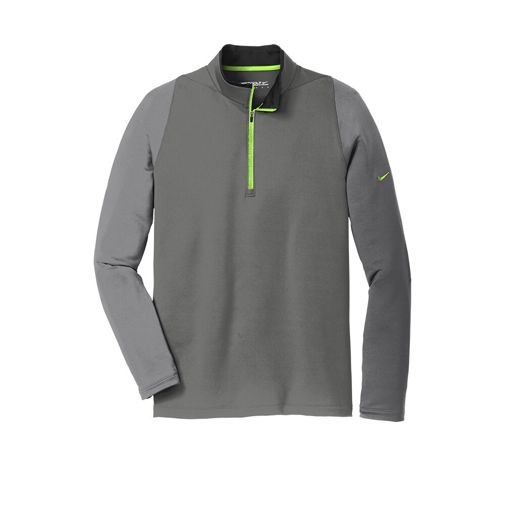 Custom Branded Nike Quarter Zips - Dark Grey/ Cool Grey/ Volt