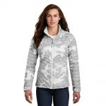 Branded The North Face Ladies ThermoBall Trekker Jacket TNF White Woodchip Print