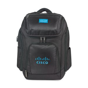 Branded Travis & Wells® Velocity Charging Computer Backpack Black