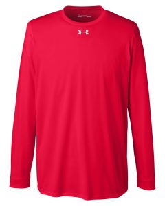 Branded Under Armour Men’s Long-Sleeve Locker Tee 2.0 Red/Metallic Silver