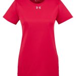 Branded Under Armour Ladies’ Locker T-Shirt 2.0 Red/Metallic Silver