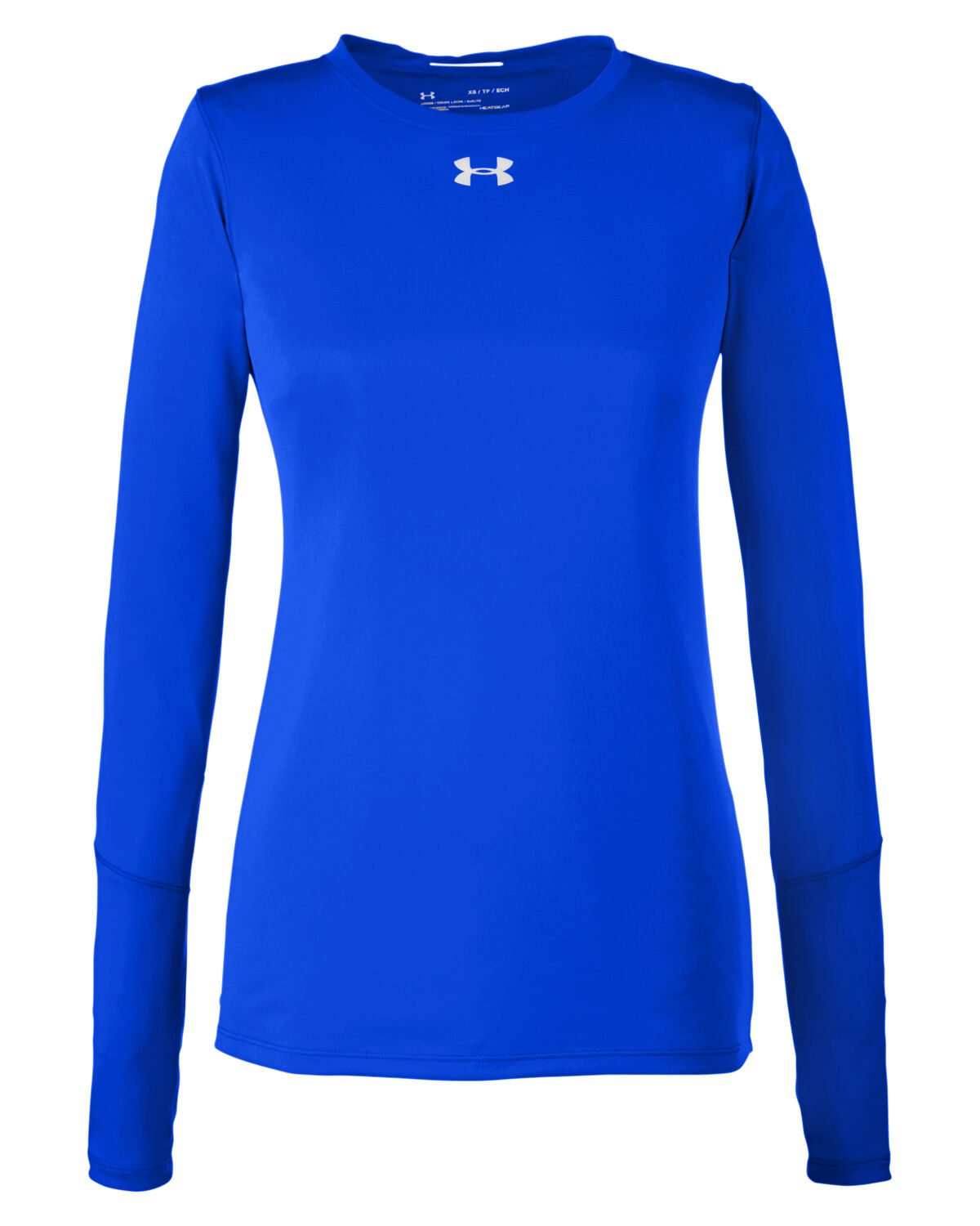 Branded Under Armour Ladies’ Long-Sleeve Locker T-Shirt 2.0 Royal/Metallic Silver