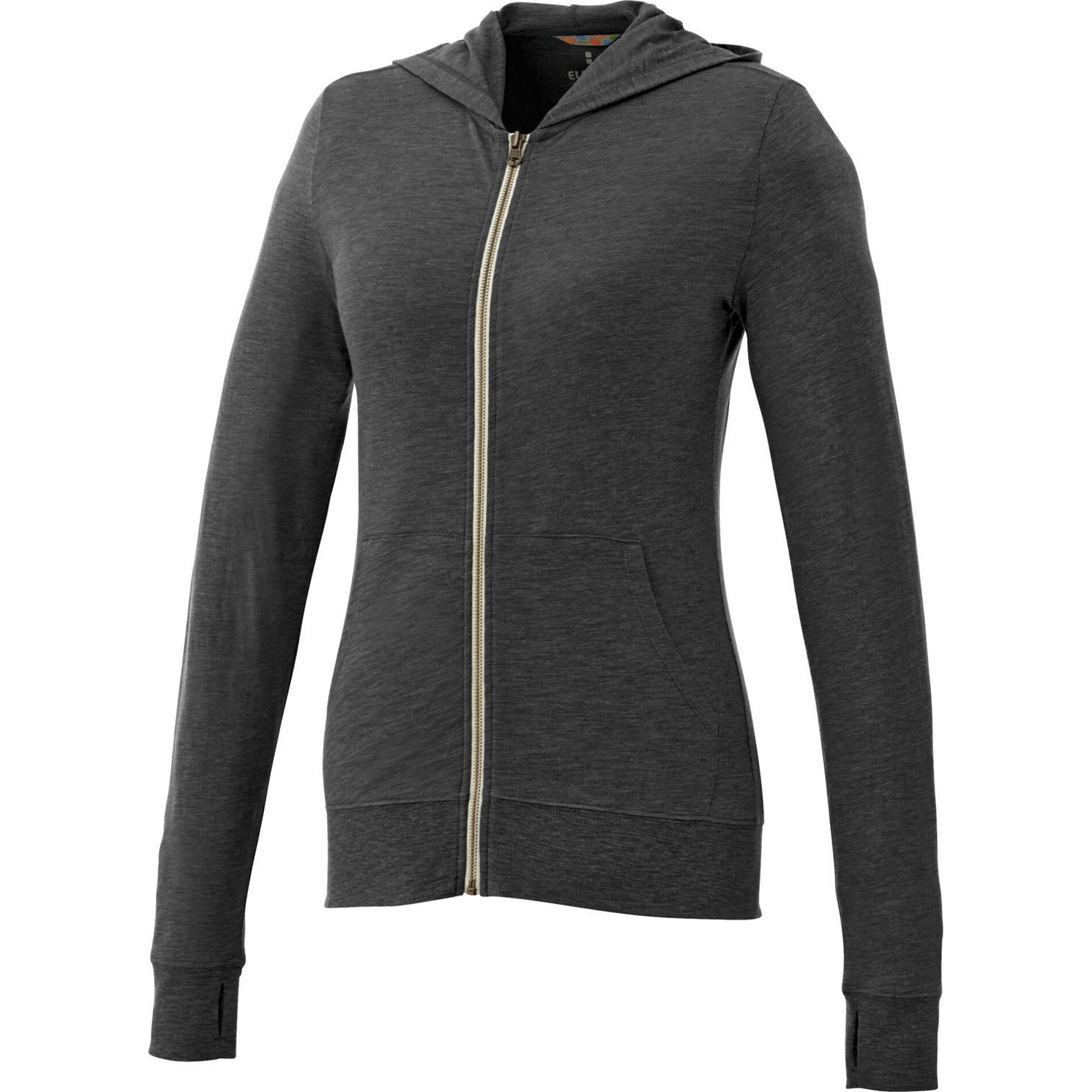 Custom Branded Garner Knit Full Zip Hoody (Female) - Heather Dark Charcoal