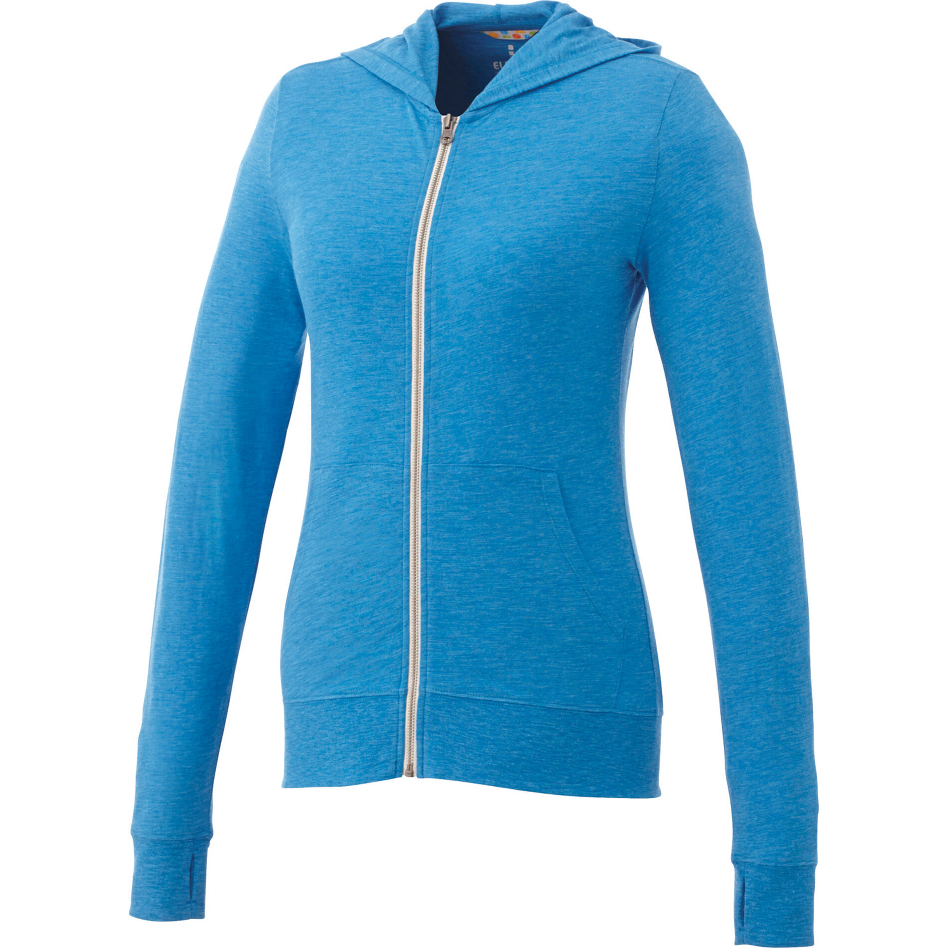 Custom Branded Garner Knit Full Zip Hoody (Female) - Olympic Blue Heather