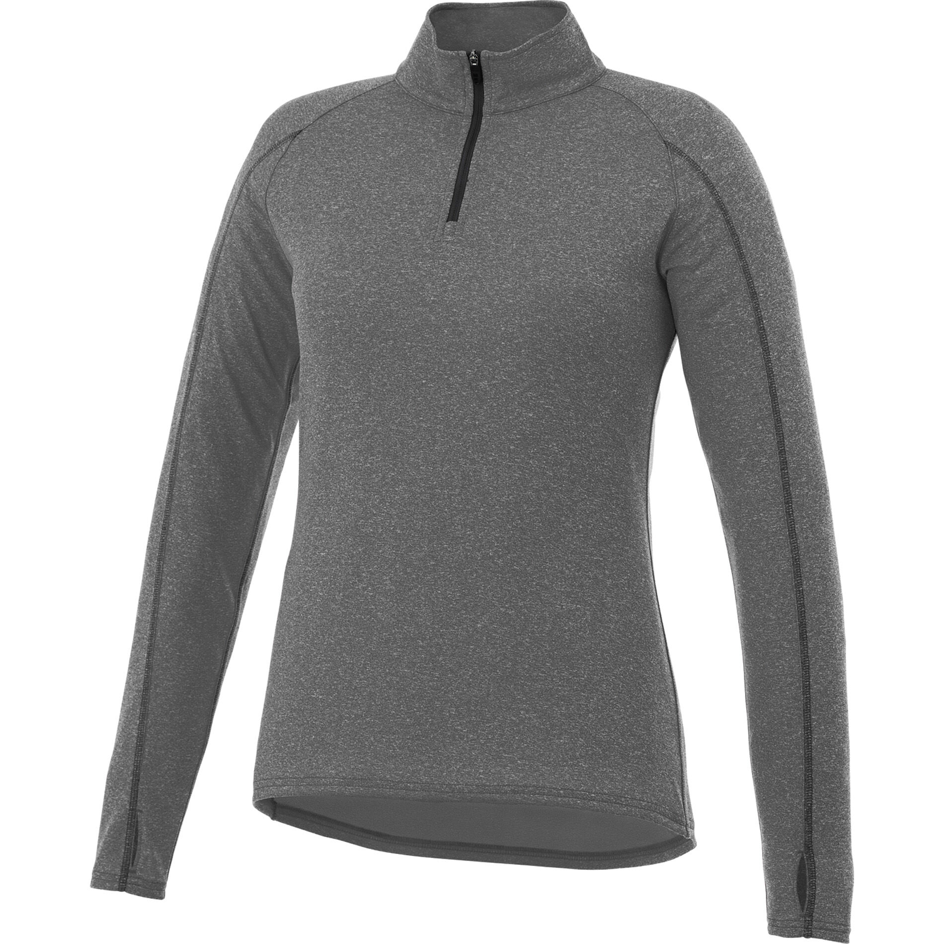 Custom Branded Taza Knit Quarter Zip (Female) - Heather Dark Charcoal