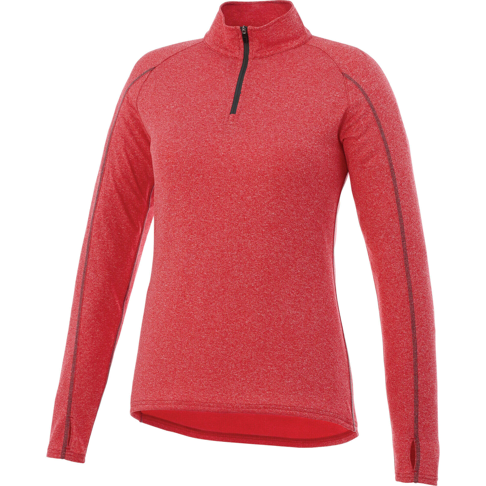 Branded Taza Knit Quarter Zip (Female) Team Red Heather