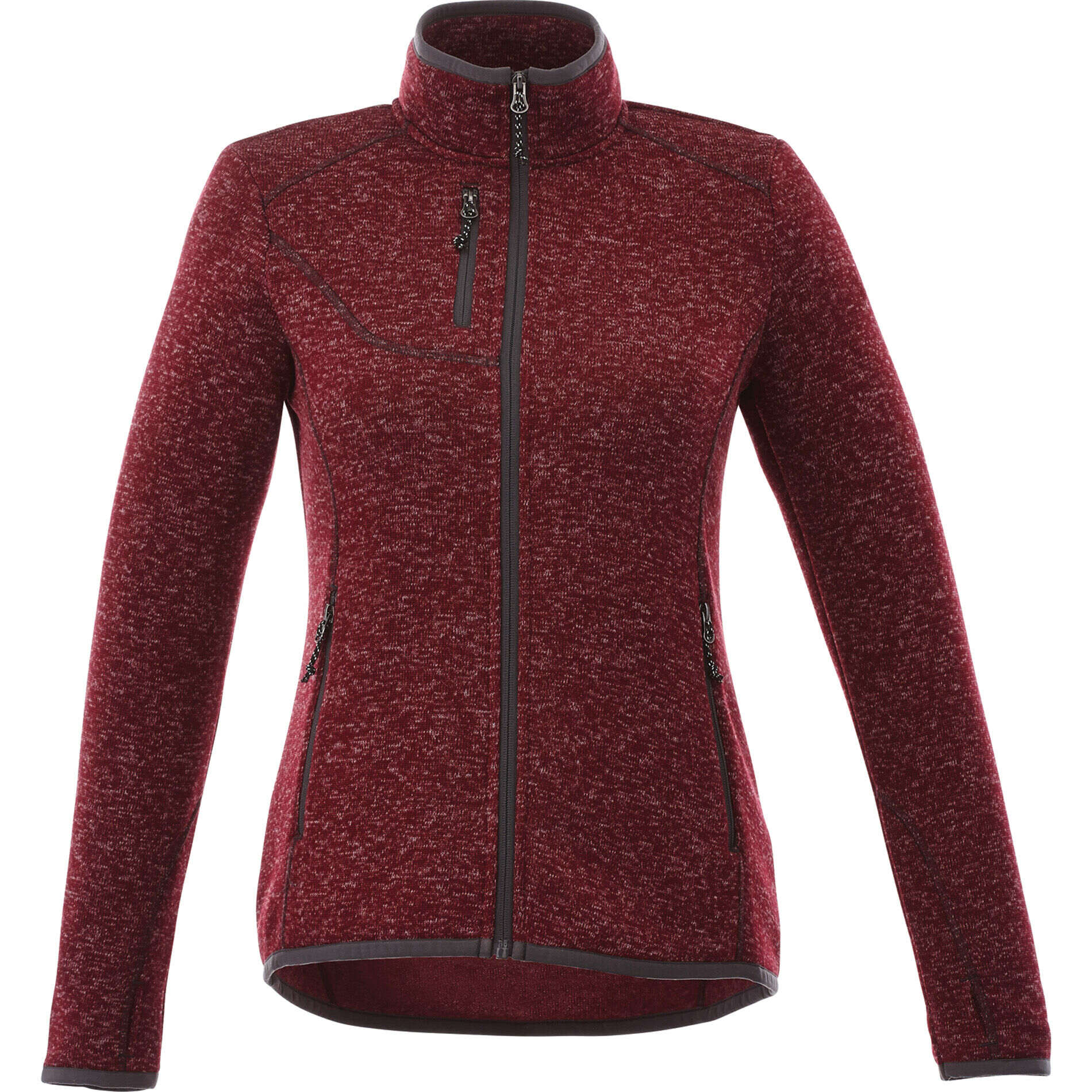 Branded Tremblant Knit Jacket (Female) Maroon Heather