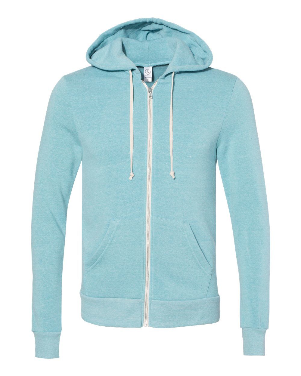 Branded Alternative Rocky Eco-Fleece Full Zip Hooded Sweatshirt Eco Aqua