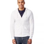 Branded Alternative Rocky Eco-Fleece Full Zip Hooded Sweatshirt Eco White