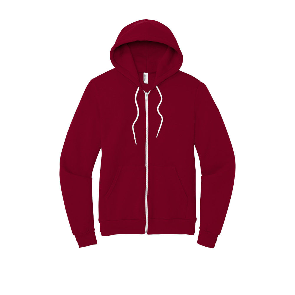 Branded American Apparel Flex Fleece Zip Hoodie Cranberry