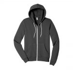 Branded Bella+Canvas Unisex Sponge Fleece Full Zip Hoodie Asphalt